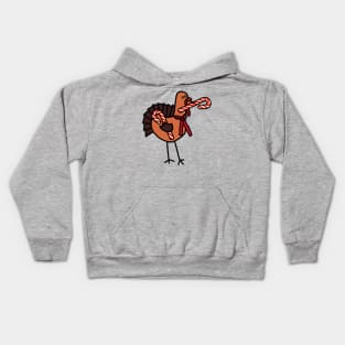 Thanksgiving Turkey Holding Christmas Candy Cane Kids Hoodie